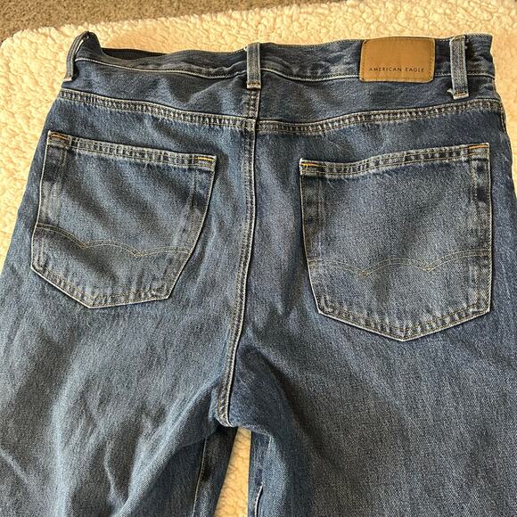 American Eagle AE Mens Baggy Jeans Size 32x27 Medium Wash Blue Denim - Picture 5 of 7